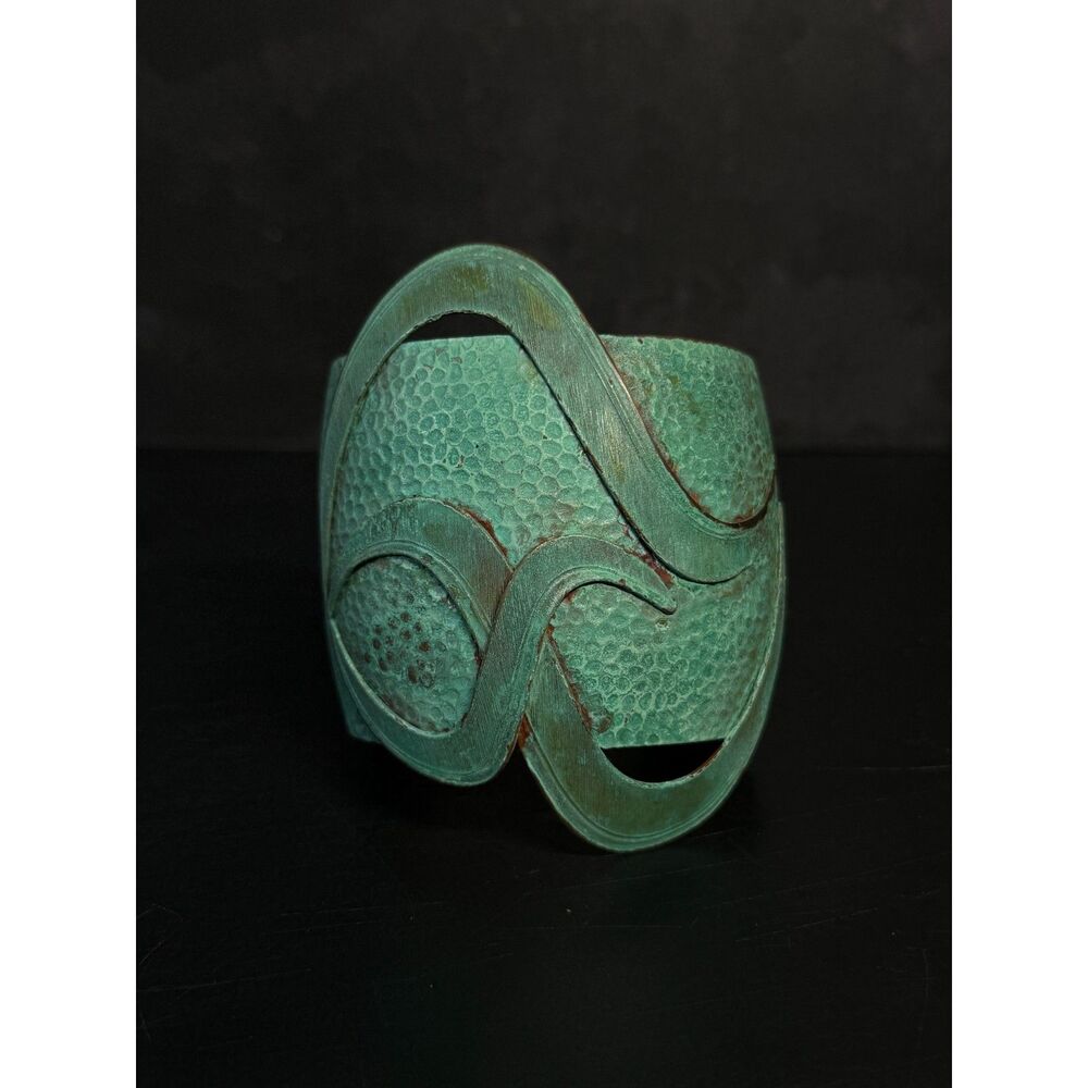 Vintage Copper Handmade Hammered Cuff Bracelet Size 6